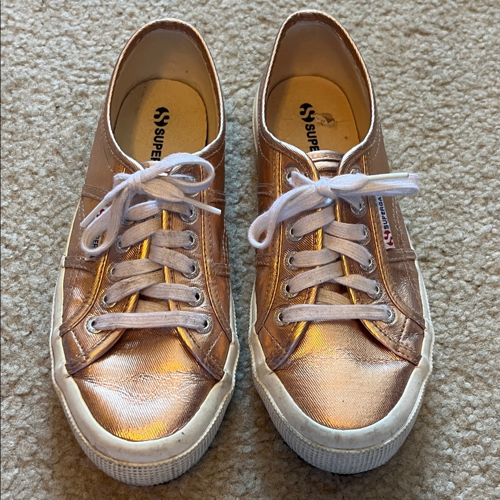 Superga Sneakers Rose Gold Metallic Leather